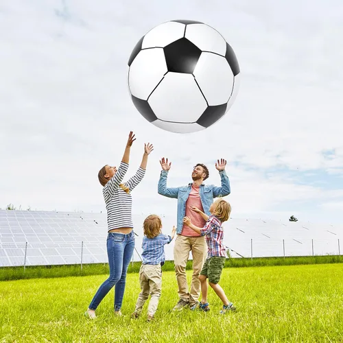 Miniatura 5 de Lewtemi 2 unidades de fútbol y baloncesto inflables gigantes de 27 pulgadas, bolas de playa inflables grandes, globos de gran tamaño para fiesta