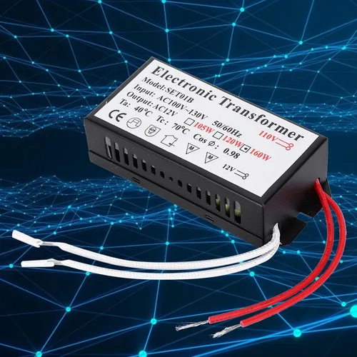 Miniatura 8 de Transformador electrónico de 75 W, 160 W, 120 V, transformador de luz halógena, 110 V a 12 V, convertidor de voltaje para controlador de fuente