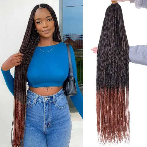 Miniatura 34 de XTREND 10 Pulgadas 6 Paquetes Trenzas de Caja de Ganchillo Cabello Pre-anudado Sin Nudos Bobo Trenzas de Caja 3X Extensiones de Cabello Trenzado 1b#
