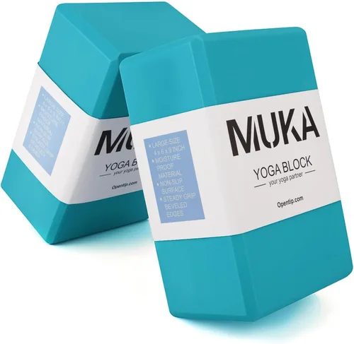 Miniatura 13 de Muka Paquete de 4 bloques de yoga de 4 x 6 x 9 pulgadas, ladrillo de yoga de espuma EVA de alta densidad para meditación, pilates Negro