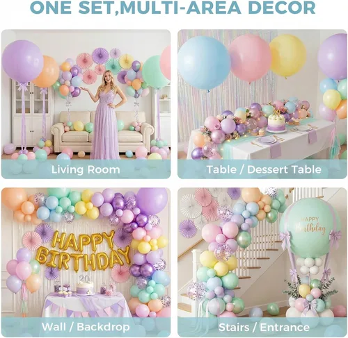 Miniatura 4 de LovesTown 12 globos grandes pastel, globos gigantes de látex de 36 pulgadas para decoración de bodas, fiestas y festivales (paquete de 2)