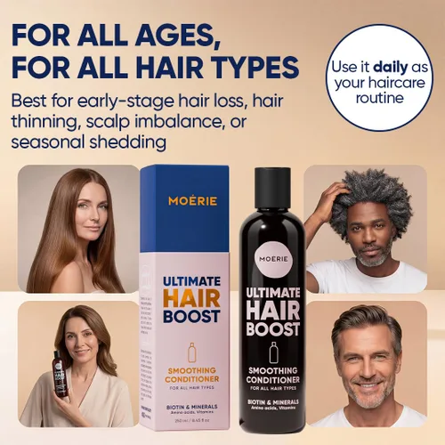 Miniatura 6 de Moerie Acondicionador para el crecimiento del cabello para hombres y mujeres, solución de pérdida de cabello con biotina y romero, acondicionador