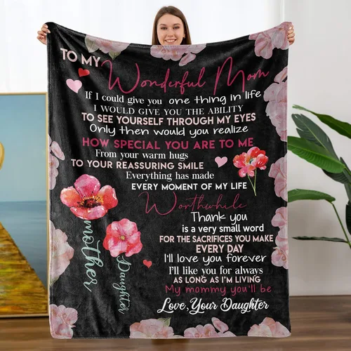 Miniatura 11 de TURMTF Manta de franela personalizada para regalo para hija de Papá, para navidad, cumpleaños, mantas suaves para hija, sofá, cama, manta curativa