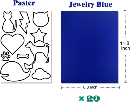 Miniatura 2 de 20 hojas de terciopelo autoadhesivas, tela flocada autoadhesiva para caja de joyería, forro de terciopelo flocado autoadhesivo (azul joyería)