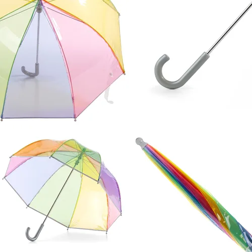 Miniatura 3 de totes Paraguas de burbujas transparente para niños con mango de fácil agarre, Arco iris, Moderno