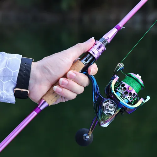 Miniatura 7 de Sougayilang Spinning Rod Reel Combos,Colorful Two Pieces Spinning Pole with Smooth Strong Reel Available for Freshwater Bass Walleye Trout Fishing