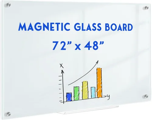 Miniatura 21 de Pizarra blanca magnética de vidrio para pared, pizarra de borrado en seco de vidrio de 16 x 12 pulgadas, pizarra blanca grande sin marco