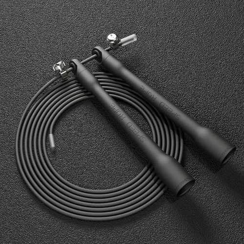 Miniatura 6 de Cuerda de saltar ultraligera con asas ergonómicas negras, cable de PVC, longitud ajustable, para entrenamiento cardiovascular, crossfit, boxeo