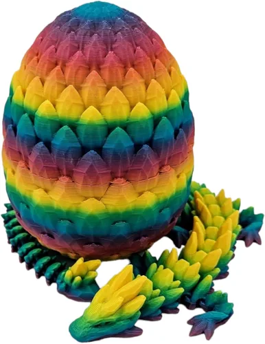 Miniatura 4 de Huevos de Dragón Impresos en 3D con Articulaciones de Gemas - Figuras de Dragón Vibrantes para Alivio de ADHD, Autismo y Ansiedad - Articulaciones
