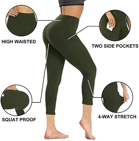 Miniatura 2 de GAYHAY Leggings con bolsillos para mujer, pantalones de yoga de 1925 pulgadas, cintura alta, control de abdomen, compresión para entrenamiento