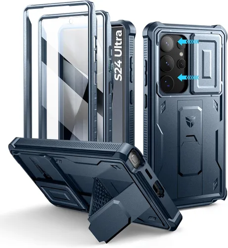 Miniatura 70 de Dexnor Funda para Samsung Galaxy S24 con Cubierta Deslizante Integrada para Cámara y Protector de Pantalla y Soporte, Funda Resistente a los Golpes