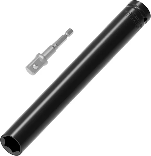 Miniatura 20 de Juego de Accesorios para Llave de Impacto de 1/2 Pulgada, 19mm (3/4 Pulgada) de Profundidad, 6 Puntos, 6 Pulgadas de Largo y Adaptador de Eje
