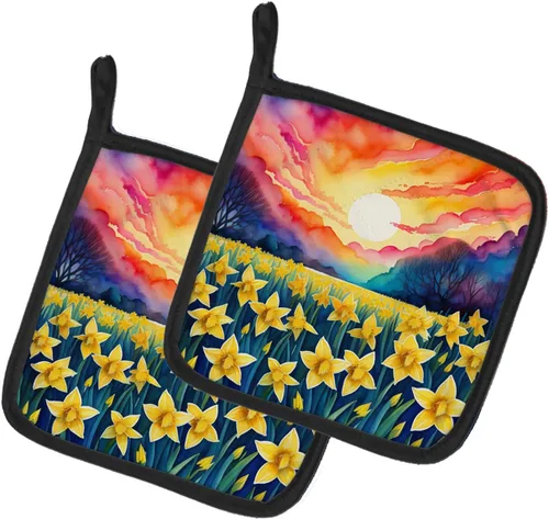 Miniatura 21 de Caroline's Treasures Juego de soportes para ollas de cocina coloridos de Asters, resistentes al calor, almohadillas calientes para cocinar, hornear