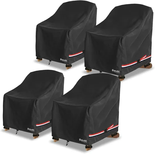 Miniatura 8 de Bitubi Funda otomana impermeable para patio, funda cuadrada resistente para muebles de mesa auxiliar para exteriores, tamaño 22 pulgadas de largo x
