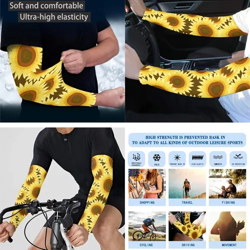 Miniatura 7 de CLOHOMIN Mangas para brazos, protección solar, mangas de compresión, cubierta de tatuaje para mujeres y hombres, manga deportiva atlética refrescante