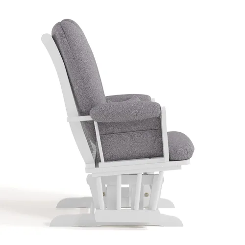 Miniatura 13 de Storkcraft Tuscany - Mecedora y otomana personalizada con almohada lumbar gratis (remolino blanco y gris pizarra) – Silla mecedora cómoda tapizada