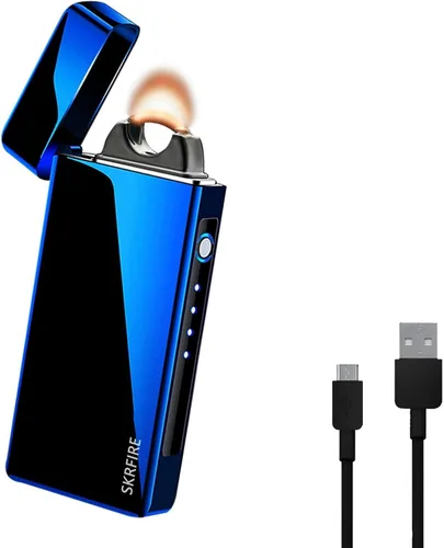 Miniatura 8 de SKRFIRE Encendedor de vela eléctrica recargable por USB, con arco de plasma, con indicador de batería LED para encendido, vela, incienso, barbacoa