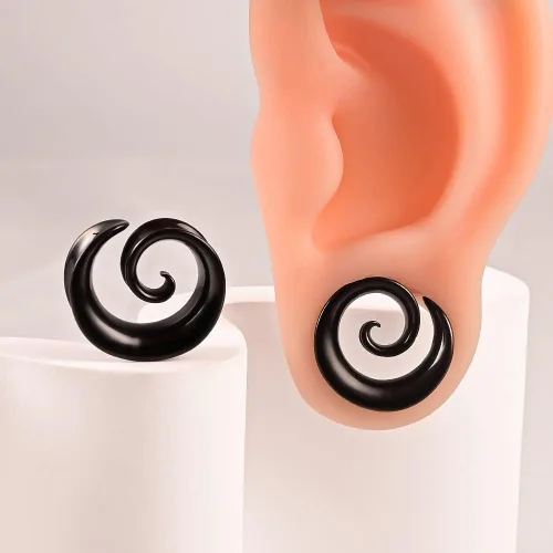 Miniatura 3 de Maxbott 2 ganchos redondos de moda para lóbulo estirado, túneles de oído, dilatadores, piercings, joyería corporal