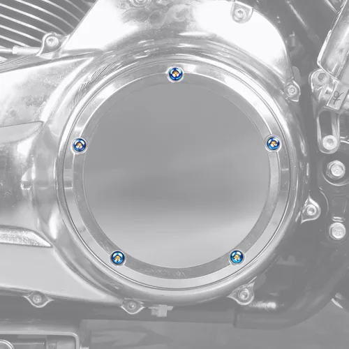 Miniatura 9 de NICECNC 5 tornillos de cubierta Derby de aleación de titanio azul compatibles con Harley Road Glide FLTRX 2015-2022, Heritage Softail Classic FLSTC