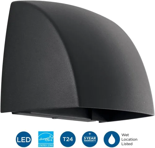 Miniatura 4 de Progress Lighting Cornisa Collection - Aplique de pared LED de una sola luz, negro, 4.75x5.25x5.25