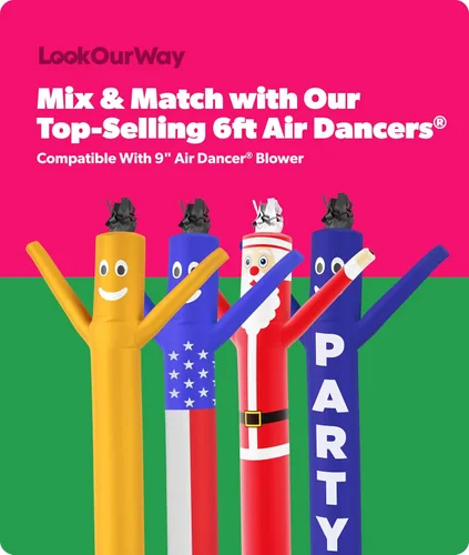 Miniatura 8 de LookOurWay Air Dancers - Juego de tubo inflable para hombre, 7 pies de alto, con soplador resistente a la intemperie, promoción de negocios, azul