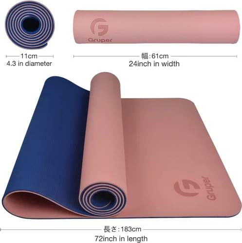 Miniatura 3 de Tapete de yoga antideslizante, ecológico, con funda de transporte, tapete de yoga profesional para mujeres, tapete de entrenamiento para el hogar