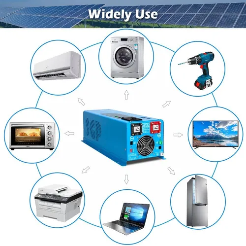 Miniatura 5 de SUNGOLDPOWER - Cargador inversor de 6000 W, entrada de 24 V CC y 240 VCA, salida de CA de 120 V/240 V de fase dividida, baja frecuencia, pico