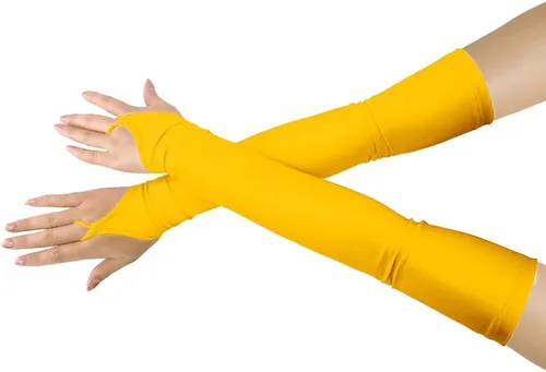 Miniatura 24 de Shinningstar Guantes largos de elastano elástico sin dedos sobre el codo para niñas y niños adultos