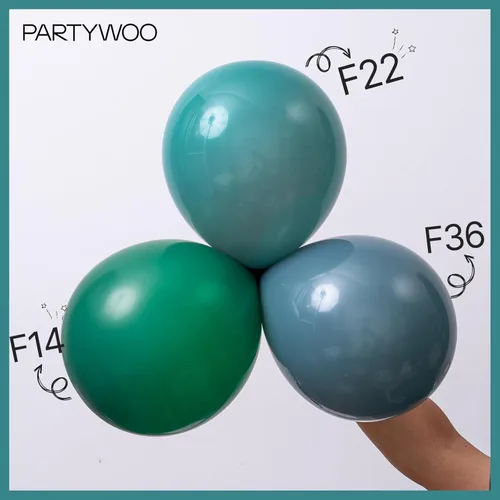 Miniatura 5 de PartyWoo Globos de color azul pizarra, 100 unidades, diferentes tamaños, paquete de 18, 12, 10, 5 pulgadas, azul marino, azul polvoriento, bohemio