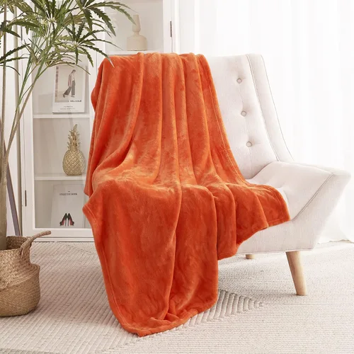 Miniatura 12 de RYB HOME Ropa de Cama Manta de Franela Tamaño Throw Todas las Estaciones Manta Ligera de Microfibra Suave que Ajusta Cubierta de Cama Colcha Crema