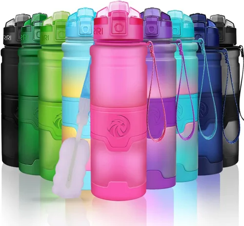 Miniatura 18 de Botella de agua deportiva Zorri, 400/500/700ml/1L, sin BPA, a prueba de fugas, ligera, botellas Tritan para exteriores, camping, ciclismo, fitness