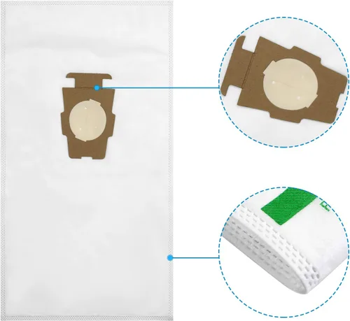 Miniatura 6 de Paquete de 15 + 5 bolsas de filtro HEPA 204814 más cinturones, para bolsas de vacío Kirby 204811 204808 205811, bolsas universales de tela blanca