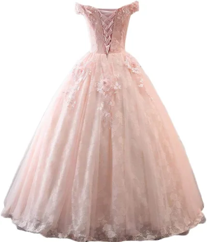 Miniatura 2 de Dydsz Vestidos de quinceañera florales con hombros descubiertos para mujer, vestido de fiesta de graduación Sweet 15 16