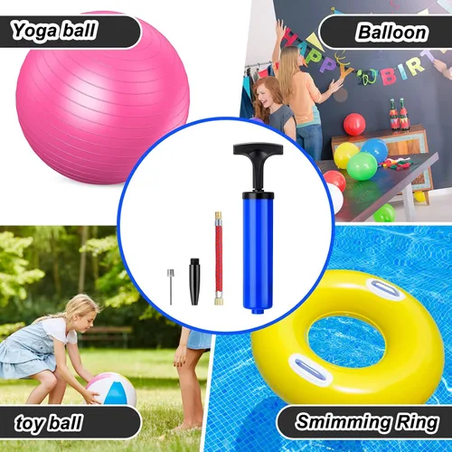 Miniatura 7 de Jerify Kit de bomba de bola de 8 pulgadas, bomba de aire portátil de pelota deportiva para fútbol con manguera de extensión de aguja, inflador