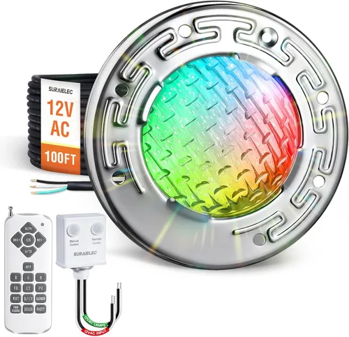 SURAIELEC Luces LED de spa de 6 pulgadas, luces de piscina que cambian de color de 12 V CA para piscina enterrada, luz de spa subacuática con
