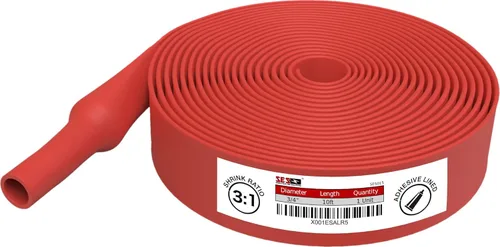 Miniatura 6 de Kit termorretráctil marino adhesivo de doble pared, 130 unidades, relación de encogimiento 3:1, negro y rojo