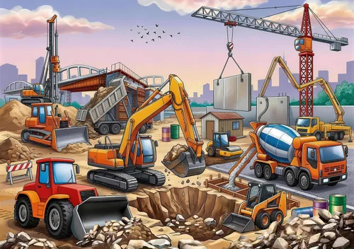 100 Piece Puzzles for Kids Ages 4-6 6-8 8-10, 100 Piece Construction Site Learning Educational Jigsaw Puzzles, Vehicle Kids Puzzles Ages 5-8 Gifts