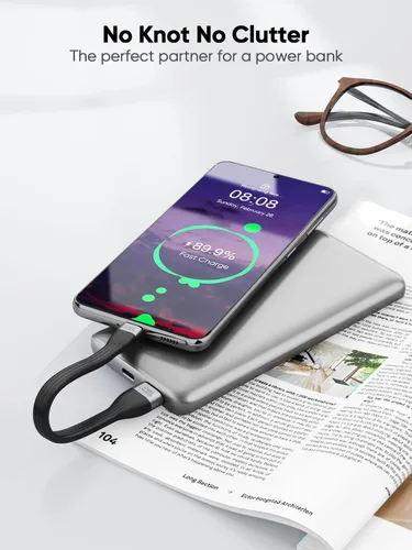 Miniatura 2 de CableCreation Cable corto USB a USB C de 6 pulgadas, cable de carga rápida USB A a USB C 2.0, cable de carga USB C corto para batería portátil