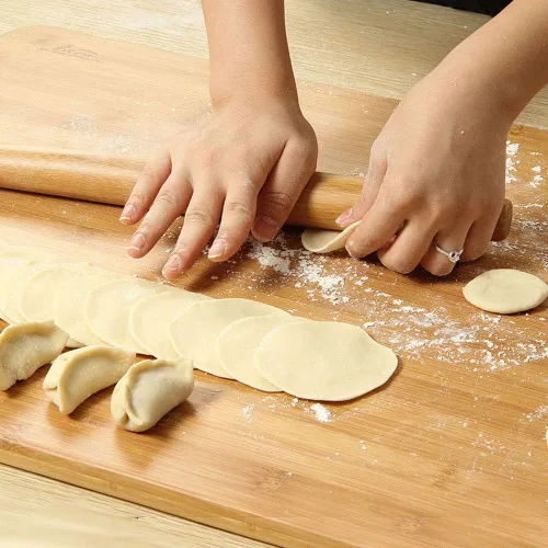 Miniatura 3 de Rodillo francés clásico de madera de bambú para hornear pizza pastel galleta, 13 pulgadas
