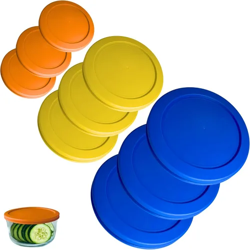 Miniatura 10 de Tapas/Cubiertas de repuesto naranja, azul, rojo de 2, 4 y 7 tazas para cuencos de almacenamiento Pyrex, Anchor Hocking y KlareWare *Solo tapas