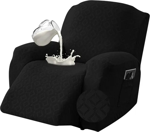 Miniatura 13 de Gennia Funda Impermeable para Sofá Reclinable, Fundas Elásticas para Sofá Reclinable con Bolsillos, Fundas Lavables para Sillón Reclinable Lazy Boy
