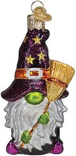 Miniatura 13 de Old World Christmas Adorno de cristal soplado de calabaza de bruja Jack O'Lantern para árbol de Navidad, decoración navideña hecha a mano, colección