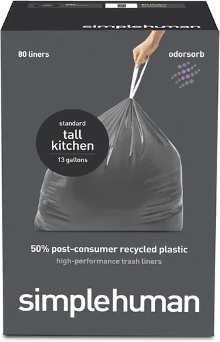 Miniatura 43 de simplehuman Forro para bote de basura de ajuste personalizado, 45 litros/12 galones, 20 unidades (paquete de 2)