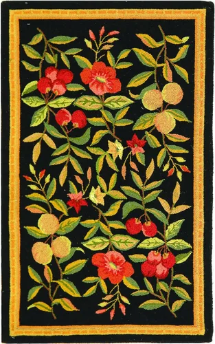 Miniatura 26 de SAFAVIEH Chelsea Collection - Alfombra decorativa de 1 pies 8 pulgadas x 2 pies 6 pulgadas, color negro, lana de campo francesa enganchada a mano