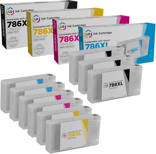 LD Productos Cartucho de tinta remanufacturado para Epson 786XL High Yield (3 negros, 2 cian, 2 magenta, 2 amarillos, 9 unidades) para uso en