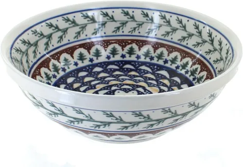 Miniatura 7 de Blue Rose Polish Pottery – Blue Tulip - Tazón grande para servir – 9 pulgadas de diámetro – Tazón perfecto para pasta y ensalada, duradero y apto