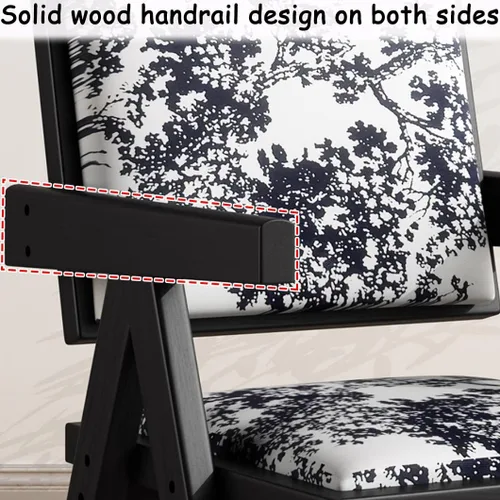 Miniatura 6 de YVYKFZD Juego de sillas de comedor de madera maciza, sillas de cocina sin brazos, silla de comedor tapizada con respaldo, sillón de terciopelo