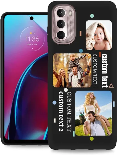 Miniatura 37 de Funda personalizada para Motorola Moto G Stylus 2020 con nombre de foto, texto y foto, GStylus personalizado -20 funda suave y fina (negro) de 6.4