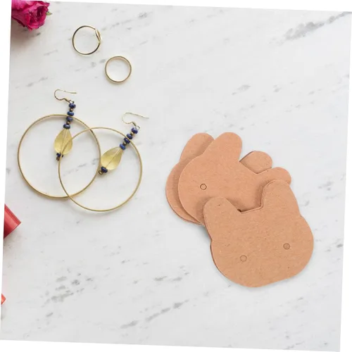 Miniatura 6 de IMIKEYA 200pcs Paper Earring Cards Hair Clip Kraft Cards Jewelry Display Tags Earring Paper Tags Necklace Display Cards Earring Cards with Hole