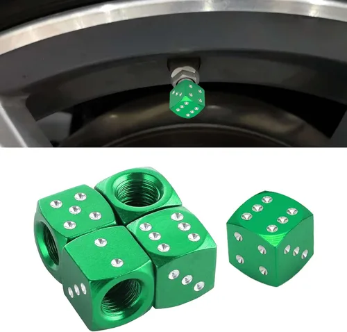 Miniatura 11 de Paquete de 4 tapas brillantes para vástagos de válvula, tapas de aire, tapones de aire de neumáticos de diamantes de cristal para automóvil, Azul